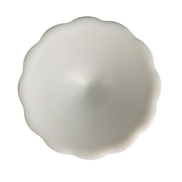 Milk Glass Compote Bowl Planter Candy Dish Scrolled Floral Motif Indiana Glass - Picture 5 of 7